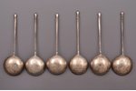 set of 6 spoons, silver, 84 standard, total weight of items 275.75, gilding, 17.1 cm, 1908-1917, St....