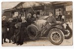 photography, army passenger car with officers, Russia, beginning of 20th cent., 13,6x8,6 cm...