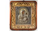 ikona, Ibērijas Dievmāte, rāmī, dēlis, sudrabs, zeltījums, 84 prove, Krievijas impērija, 1852 g., 27...