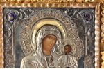 ikona, Ibērijas Dievmāte, rāmī, dēlis, sudrabs, zeltījums, 84 prove, Krievijas impērija, 1852 g., 27...