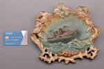 sienas dekors, "Kuģis jūrā", keramika, C. Wunsdorf Riga Union, Rīga (Latvija), 20 gs. 20-30tie gadi,...