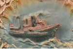 sienas dekors, "Kuģis jūrā", keramika, C. Wunsdorf Riga Union, Rīga (Latvija), 20 gs. 20-30tie gadi,...