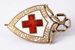 badge, Red Cross society of Russia, silver, enamel, Russia, Provisional Government, 1917, 54.3 x 36...