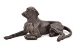 статуэтка, "Собака пойнтер", чугун, 9.3 x 22 x 9.9 см, вес 802.50 г., Российская империя, Касли, 190...