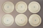 set of plates, 6 soup plates + 6 dinner plates, porcelain, M.S. Kuznetsov manufactory, Russia, 1889-...