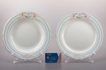 set of plates, 6 soup plates + 6 dinner plates, porcelain, M.S. Kuznetsov manufactory, Russia, 1889-...