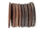 5 kopecks, set of 8 coins, 1767-1794, EM, 1767, 1775, 1777, 1779, 1780, 1784, 1785, 1794, copper, Ru...