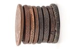 5 kopeikas, 8 monētu komplekts, 1767-1794 g., EM, 1767, 1775, 1777, 1779, 1780, 1784, 1785, 1794, va...