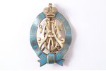 badge, Guardianship of Empress Maria Feodorovna of the deaf-mute persons, silver, enamel, 84 standar...
