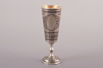 little glass, silver, 875 standard, 38.75 g, niello enamel, gilding, h 9.8 cm, the artistic plant of...