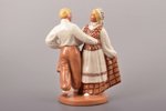 figurine, Folk dance, ceramics, Lithuania, USSR, Kaunas industrial complex "Daile", molder - L.Belve...