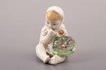 figurine, Girl with sunflower, porcelain, USSR, Kiev experimental ceramics-artistic factory, molder...