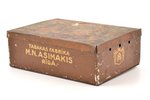 kastīte, smēķējamā tabaka "Oriental", tabakas fabrika "M.N. Asimakis" Rīgā, metāls, Latvija, 20 gs....