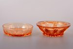 set of 2 candy-bowls, Iļģuciems glass factory, Latvia, the 20-30ties of 20th cent., Ø 15 / 13.4 cm...