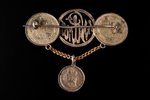 a brooch, "Wilna", made of 10 kopecks coins and jetton "Wilnoer Wappen", silver billon (500), 6.92 g...