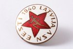 знак, 1-е игры по лёгкой атлетике, Эстония - Латвия, Латвия, СССР, Эстония, 1940 г., Ø 20 мм...