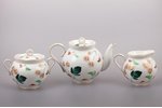 reta kolekcionējama tējas servīze "Ziedoša irbene" (6 personām); forma "apaļa"; virsglazūras, polihr...