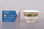 чашка, фарфор, Фарфоровый завод Гарднера, ручная роспись, Российская империя, 2-я половина 19-го век...