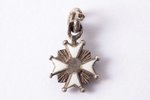 miniatūrzīme, Triju Zvaigžņu ordenis (ļoti mazs izmērs), sudrabs, emalja, Latvija, 20.gs. 20-ie gadi...
