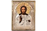 icon, Jesus Christ Pantocrator, in icon case, board, painting, metal, Russia, 22.3 x 18 x 1.9 cm, ic...