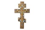 cross, The Crucifixion of Christ, "fence", copper alloy, 5-color enamel, Russia, 25.2 x 14.1 x 0.5 c...