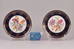 pair of decorative plates, "Flowers", porcelain, Rīga porcelain factory, Riga (Latvia), USSR, 1948-1...
