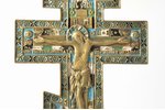 cross, The Crucifixion of Christ, bronze, cold enamel, 4-color enamel, Latvia, the 20-30ties of 20th...