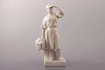statuete, Kolhozniece, porcelāns, PSRS, artelis "Keramik", 20 gs. 50tie gadi, h 23.4 cm...