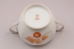 sugar-bowl, porcelain, M.S. Kuznetsov manufactory, Riga (Latvia), 1934-1936, h (with lid) 15.5 cm...