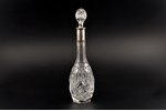 carafe, silver, 875 standard, crystal, h (with stopper) 29.5 cm, the 20ties of 20th cent., Latvia...