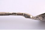 spoon, silver, 84 standard, 69.50 g, niello enamel, 19 cm, 1880-1890, Moscow, Russia...