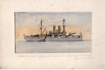 unknown author, Сoast defense ship "Admiral Ushakov" (Imperial Russian Navy), 1956, paper, indian in...
