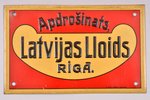 tablet, insurance company, Latvian Lloid in Riga, metal, Latvia, the 20-30ties of 20th cent., 10.8 x...