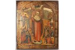 icon, Mother of God Joy of All Who Sorrow, board, painting, guilding, Russia, 35.6 x 30.8 x 2.3 cm...