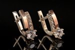 earrings, gold, silver, 925, 375 standard, 3.20 g., the item's dimensions 1.8 cm, Ukraine...