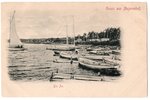 postcard, Rīgas Jūrmala, Majori (Majorenhof), boat dock in Lielupe, Latvia, Russia, beginning of 20t...