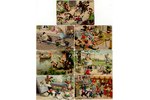 set of postcards, 7 pcs., Cats, Switzerland, 9 x 14 cm...