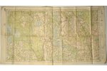 karte, Strenči, Latvija, 1927 g., 83.5 x 45.7 cm, Ģeod.-Top. daļas izdevums, kartes aizmugurē zīmogs...