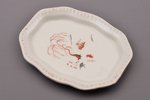 jeweley tray, "Japanese motif", porcelain, M.S. Kuznetsov manufactory, signed painter's work, handpa...