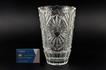 vase, Leningrad Art Glass Factory, Olympics-80, crystal, USSR, h 20.9 cm...