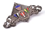 badge, US Military Labor Service (MLS), Viestur's company, silver, 830 standard, 1947, 43.4 x 78.5 m...