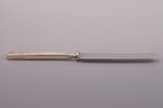knife, silver/metal, 84 standart, 1896-1907, total weight of item 79.95g, "Fabergé", Russia, 21.4 cm...