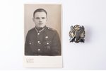 badge, a photo, Armoured train regiment, Latvia, 20-30ies of 20th cent., 38.2 x 34.3 mm...