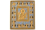 icon, Jesus Christ the Blessed Silence, copper alloy, 2-color enamel, Russia, the 19th cent., 15.4 x...
