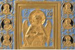 икона, Спас Благое Молчание (Ангел Великого Совета), медный сплав, 2-цветная эмаль, Российская импер...