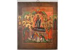icon, Dormition of the Mother of God, board, painting on silver, Russia, 30.8 x 26.2 x 2 cm...