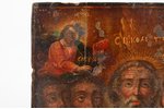 icon, Saint Nicholas the Miracle-Worker, chosen saints; in icon case, board, silver, painting, guild...