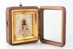 icon, Jesus Christ Pantocrator, in icon case, board, silver, painting, guilding, engraving, 84 stand...