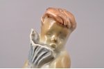 figurine, Boy with fish, porcelain, Riga (Latvia), sculpture's work, molder - Auseklis Baushkenieks,...