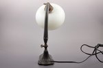 galda lampa, jūgendstils, metāls, stikls, h 34.2 cm, darbojas...